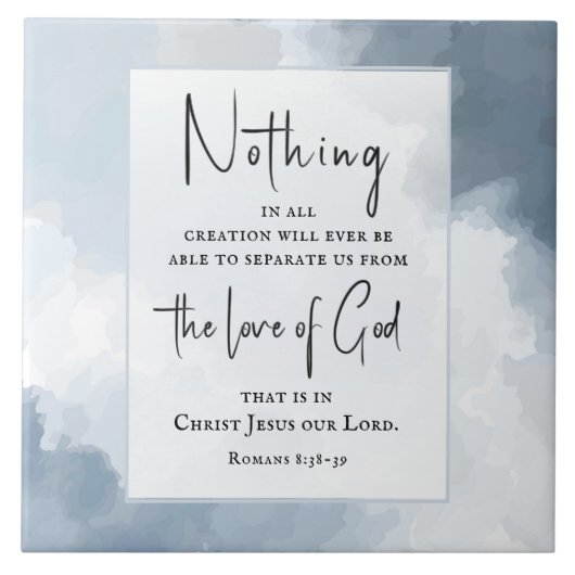 Carreau Romains 8:38-39 Amour de Dieu Bible Verse (Devant)
