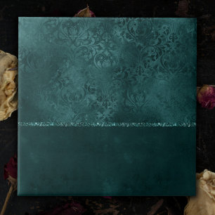 Carreau Romance Turquoise de minuit Dark Satiny Grunge D