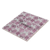 Carreau Romantique Bourgogne Rouge Argent Floral (Côté)