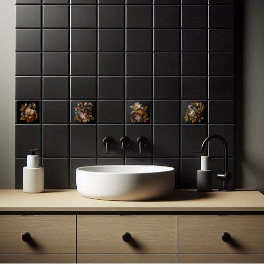 Carreau Romantique Dramatique "Vieux Monde" Floral 8