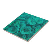 Carreau Romantique élégant turquoise - roses verts (Côté)