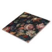 Carreau Romantique Elégante Baroque Fleurs Peinture à l'hu (Côté)