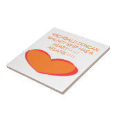 CARREAU ROMANTIQUE FUNNY JOKE DESIGN COULEURS ORANGE BLANC (Côté)
