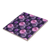 Carreau Romantique Purple & Rose Aquarelle Rose Floral (Côté)