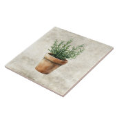 Carreau Romarin Pot d'Herbes Aquarelle Rustique (Côté)
