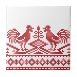 Carreau Rooster cross-stitch
