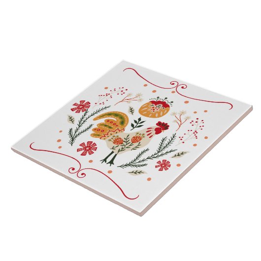 Carreau Rooster d'art populaire rustique (Côté)
