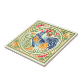 Carreau Rooster Et Fruit Art Nouveau vintage (Côté)