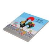 Carreau Rooster portugais avec cadeaux 1ère fête d'anniver (Côté)