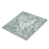Carreau Rooster Sage Green Garden Scène Papillon de poulet (Côté)