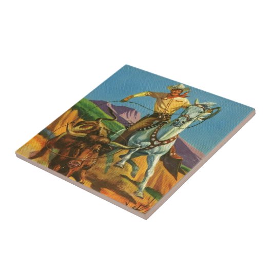 Carreau Roping un boeuf (Côté)