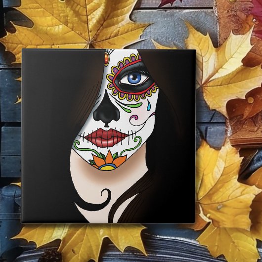 Carreau Rosa Sugar Skull Portrait