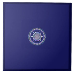 Carreau rosace bleue