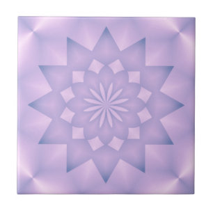 Carreau Rosace rose et lilas