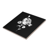 Carreau Rose Blanche sur Noir (Côté)