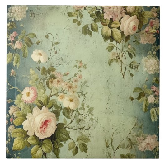 Carreau Rose Blush Vert Foncé  (Devant)