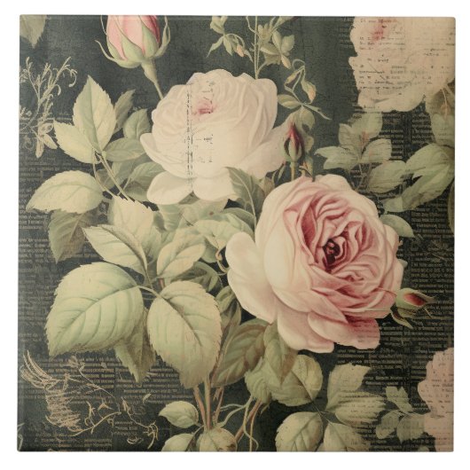 Carreau Rose Blush Vert Foncé  (Devant)