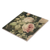 Carreau Rose Blush Vert Foncé  (Côté)