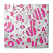 Carreau Rose Chaud et Points noirs et blancs de Zèbre (Devant)