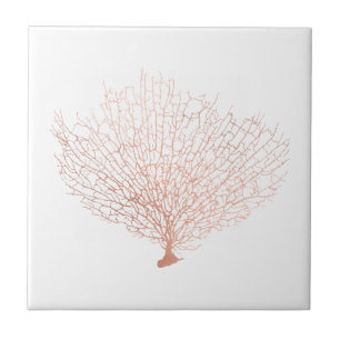 Carreau Rose côtier moderne Gold Sea Fan Coral