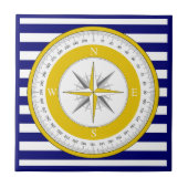 Carreau Rose de boussole jaune Bleu et blanc (Devant)