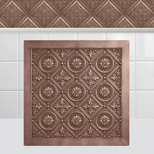 Carreau Rose en or victorien pressé Rosette rose plafond