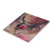 Carreau Rose épines sombre imaginaire graphique art abstra (Côté)