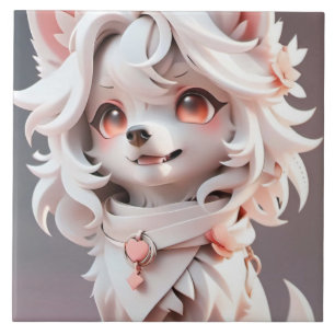 Carreau Rosé Et Blanc Fluffé