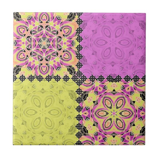 Carreau Rose et chaux, patchwork (Devant)