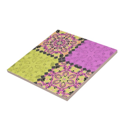 Carreau Rose et chaux, patchwork (Côté)