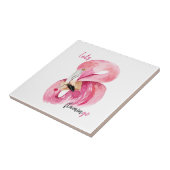 Carreau Rose exotique moderne Flamant rose Aquarelle (Côté)