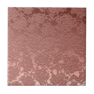 Carreau Rose floral moderne Motif rose or