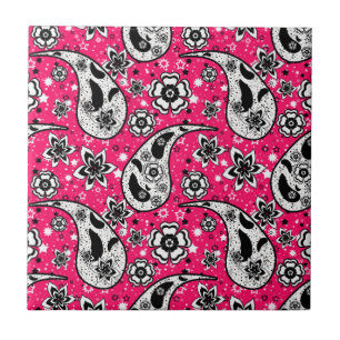 Carreau Rose Floral Paisley Design Motif