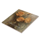 Carreau Rose Florale Romantique Pêche (Côté)