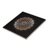 Carreau Rose Gold Black Floral Mandala (Côté)