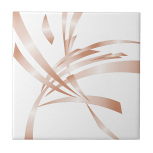 Carreau Rose Gold Blanc Art Abstrait