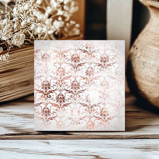 Carreau Rose Gold Damask Shabby Chic