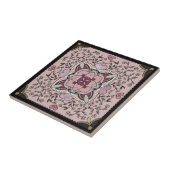 Carreau Rose Gold Faux Marble Mandala (Côté)