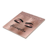 Carreau Rose Gold Glitter Sparkle Eyelashes Monogram (Côté)