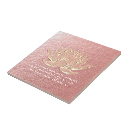 Carreau Rose Gold Lotus Yoga instructeur de méditation (Côté)