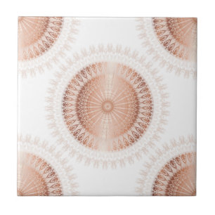 Carreau Rose Gold White Mandala Motif