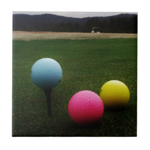 Carreau rose jaune et bleu, Golf Balls