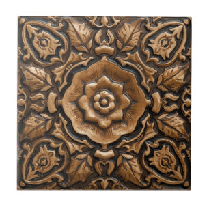 Carreau Rose Mackintosh Faux Relief Arts & Crafts Reproduc