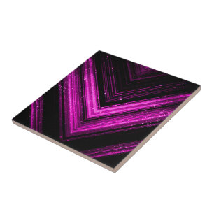 Carreau Rose magenta métallisé scintillant chevron noir