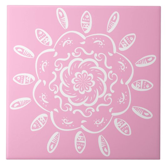 Carreau Rose Mandala (Devant)