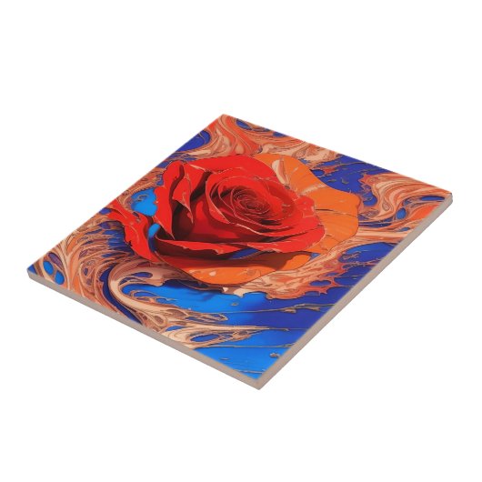 Carreau Rose marbré Abstrait (Côté)