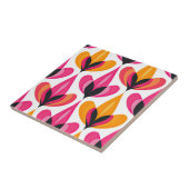 Carreau Rose & Orange Floral Mid Century Moderne RETRO (Côté)