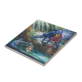 Carreau ROSE OUBLIÉ combattant les chevaliers, l'argent et (Côté)