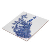 Carreau Rose Paon Bleu Blanc  (Côté)