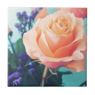 Carreau rose rose jaune et rose avec fond de menthe